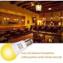 LeMeng Yellow Bug Light Bulbs 9W, A19 LED Sleep Aid Bulb Amber Night Lights 2000K, 75watts Halogen Equivalent, E26 Medium Base Porch Light 120V, Not Dimmable for Hallway Holiday Party(6 Pack)