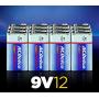 ACDelco 12-Count 9 Volt Batteries, Maximum Power Super Alkaline Battery, 7-Year Shelf Life, Recloseable Packaging
