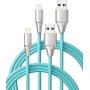 Xcentz iPhone Charger 2 Pack 6ft, Apple MFi Certified Lightning Cable Fast Charger iPhone Cable, Durable Braided Nylon Metal Connector Charger Cord for iPhone 11/X/XS Max/XR/8 Plus/7/6/5, ipad - Blue