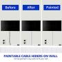 One-Cord Cable Concealer, 157in Cord Cover, PVC Wire Molding, Paintable Wire Channel to Hide a Single Power Cord, Speaker Wire or TV Cables in Home or Office - 10X L15.7in, W0.59in, H0.4in