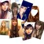 Smooth light brown long wig, slightly curly synthetic fiber, broken bangs wig, heat-resistant clothing wig, natural-colored female party hairstyle