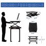 FlexiSpot 27'' Wide Platform Height Adjustable Standing Desk, Removable Keyboard Tray, Black (M1B)