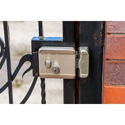 Electric Gate Lock and Remotes 01X : Securely Buzz Visitors In Or Out Wirelessly : Complete Electric Lock System : Has Yale Keyway : By ATI