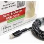 Tera Grand APL-WI114-BKWH 7X Durability Strain Relief, Nylon Braid, Black & White, Black/White
