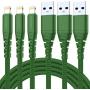 3Pack iPhone Charger Cable 6Ft, CABEPOW 6 Foot Lightning to USB-A 2.4A Fast Charging Cord with 6 Feet Premium Nylon Braid Wire for iPhone 11/11Pro/X/XS/XR/XS Max/8/7/6/5S/SE/SE 2020 - Green