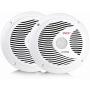 6.5 Inch Dual Marine Speakers - 2 Way Waterproof and Weather Resistant Outdoor Audio Stereo Sound System with 150 Watt Power, Polypropylene Cone and Cloth Surround - 1 Pair - PLMR60W (White)