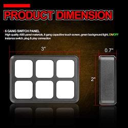 6 Gang Switch Panel, OFFROADTOWN Electronic Relay System with Circuit Control Box Waterproof Fuse Relay Box Wiring Harness Label Stickers for Car Truck Marine Boat ATV UTV