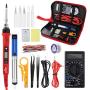 Soldering Iron Kit Electronics, Upgraded 80W LCD Digital Portable Adjustable Temperature Soldering Gun 356-896℉(180-480℃),Thermostatic Design,18pcs Soldering Iron and Solder Kit [110V, US Plug]