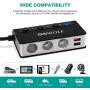 OOWOLF Cigarette Lighter Adapter Quick Charge 3.0 180W 12V/24V 3-Socket Splitter 4 USB Ports Car Power Adapter for GPS, Dash Cam, Sat Nav, Phone, Tablet, etc