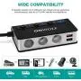 OOWOLF Cigarette Lighter Adapter Quick Charge 3.0 180W 12V/24V 3-Socket Splitter 4 USB Ports Car Power Adapter for GPS, Dash Cam, Sat Nav, Phone, Tablet, etc