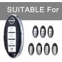 Key Fob Cover for Nissan Infiniti,Soft TPU Key Fob Case All-Around Protector Plating Shell Fit Keyless Smart Remote Key of Nissan Aitime Rogue Sentra Maxima Murano Pathfinder Sedan Infiniti - Black