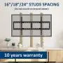 JUSTSTONE Tilt TV Wall Mount Bracket for 40-90 Inches LED, Plasma Flat Screen Curved TVs, TV Mount with VESA 800x400mm, Fits 16'' to 24'' Studs and Loading Capacity 165 lbs, Low Profile and Space Save