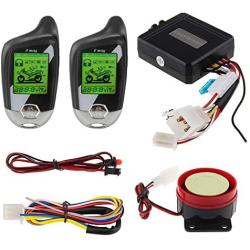 EASYGUARD EM211 2 Way Motorcycle Alarm System with Remote Start Starter Shock Sensor tilt Motion Sensor DC12V LCD Display
