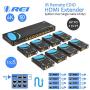 4K 1x8 HDMI Extender Splitter by OREI Multiple Over Single Cable CAT6/7 4K@60Hz 4:4:4 HDCP 2.2 with IR Remote EDID Management - Up to 115 Ft - Loop Out - Low Latency - Full Support
