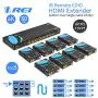 4K 1x8 HDMI Extender Splitter by OREI Multiple Over Single Cable CAT6/7 4K@60Hz 4:4:4 HDCP 2.2 with IR Remote EDID Management - Up to 115 Ft - Loop Out - Low Latency - Full Support