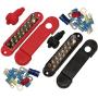 (Pair - Red & Black) 12 Terminal Distribution Block -BUSBARS- With Ring Terminals