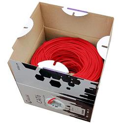 CAT6 Plenum Cable 1000ft (CMP) | Easy to Pull Fluke Tested Plenum Rated Wire | 23AWG Solid 550MHz, 4Pair 10Gigabit UTP Internet Cable, Available in Multi Colors (Red)