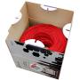 CAT6 Plenum Cable 1000ft (CMP) | Easy to Pull Fluke Tested Plenum Rated Wire | 23AWG Solid 550MHz, 4Pair 10Gigabit UTP Internet Cable, Available in Multi Colors (Red)