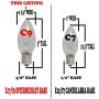 Novelty Lights 25 Pack C9 Ceramic Outdoor String Light Christmas Replacement Bulbs, Multi, E17/C9 Base, 7 Watt