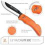 Outdoor Edge RazorLite - Replaceable Blade Folding Hunting Knife with Rubberized Nonslip TPR Handle, 6-Blades and Nylon Belt Sheath (Orange)