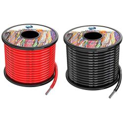 12 awg 3.3mm² Silicone Electrical Wire Cables 60 Feet [30ft Black and 30ft Red] 12 Gauge High Temp 200 deg C 600V Soft and Flexible Hook Up oxygen free Stranded Tinned copper wire Model Battery Cable
