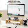 Amada 16 inch Computer Monitor Riser Stand - Bamboo Desk & Tabletop Organizer for Home and Office Monitor Mount Computer Laptop Cellphone Printer Stand-AMBMS03