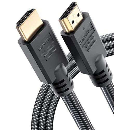 PowerBear 4K HDMI Cable 10 ft | High Speed, Braided Nylon & Gold Connectors, 4K @ 60Hz, Ultra HD, 2K, 1080P & ARC Compatible | for Laptop, Monitor, PS5, PS4, Xbox One, Fire TV, Apple TV & More