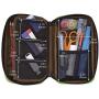 LIHIT LAB Zipper Pen Case, 7.9 × 2 × 4.7 Inches, Black Camo (A7551-134)