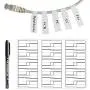 210PCS White Cable Labels with Mark Pen, Waterproof Cord Labels,Self Adhesive Wire Labels Printable A4 Sheet for Laser Printer and Handwriting Cable Organize
