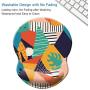 ITNRSIIET Mouse Pad, Ergonomic Mouse Pad with Gel Wrist Rest Support, Floral Mousepad with Lycra Cloth, Non-Slip PU Base for Gaming Computer, Laptop, Home, Office & Travel, Abstract Plant