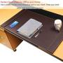 Non Slip Premium Leather Desk Mat Pad Blotter Protector 34 x 20 Inch, Office Desk Laptop Keyboard Mouse Mat Pad with Comfortable Writing Surface Waterproof and Side Rails
