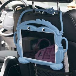 CHINFAI Kids Case for iPad 2017/2018 [Double-Faced Monkey Series] Shock Proof Handle Stand Silicone Protective Cover for 9.7 inch iPad Pro/Air/Air2/5th/6th Tablet (Blue)