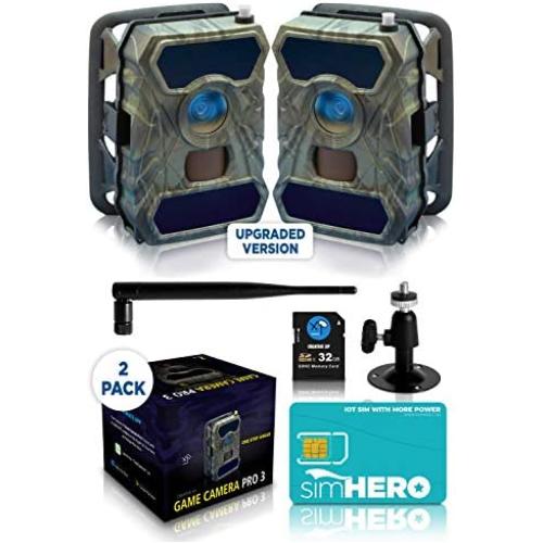 CREATIVE XP 3G Cellular Trail Cameras – Outdoor WiFi Full HD Wild Game Camera with Night Vision for Deer Hunting, Security - Wireless Waterproof and Motion Activated – 32GB SD Card + Sim Card (2-Pack)