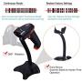 Tera Barcode Scanner Wireless Versatile 2-in-1 (2.4Ghz Wireless+USB 2.0 Wired) Rechargeable 1D Barcode Reader USB Handheld Bar Code Scanner Wireless with Stand