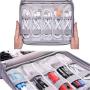 Emoly Electronic Organizer Travel, Universal Waterproof Carrying Case Cable Organizer Electronics Accessories Cases for USB Cables, Charger, Power Bank, Phone, E-Book Kindle, iPad or Tablet (Gray)