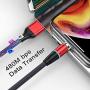 NetDot 12th Generation 3 in 1 Magnetic Fast Charging Cable Data Line Nylon Braided Compatible with Micro USB Type-C Android Smartphones and i-Products(1ft / 2 Pack Red)