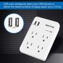 [2 Pack] BESTTEN 2.4A Dual USB Wall Outlet Surge Protector, 5V/2.4A USB Charger, 15A/125V/1875W, ETL Certified