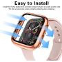 【3 Pack】 Easuny Design for Apple Watch Case 38mm Series 3 2 1 with Built-in Glass Screen Protector - Overall Protective Hard Cover Accessories for iWatch Women Men,Black Rose-Gold Sea-Blue