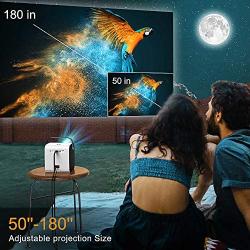 Laiduoao 500 ANSI Lumen Portable Projector, Black, 1080p Image, Video Projector, 30 to 180 Inch Image TV Projector, Movie Projector, Home Entertainment