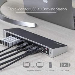 StarTech.com Triple Monitor USB 3.0 Laptop Docking Station - 4K HDMI, 2x DisplayPort - Universal USB Dock for Windows & Mac OS (USB3DOCKH2DP)