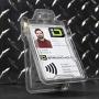 Identity Stronghold - Secure RFID Badge Holder for 1 Card - Heavy Duty Hard Plastic ID Badge Holder - USA Molded and Assembled - FIPS 201 Approved RFID Blocking Security - Clear
