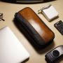 PU Leather & Canvas Electronic Organizer, Small Tool Bag Pencil Case Pill Box, Waterproof Travel Cable Organizer Tech Gadgets Carrying Zipper Pouch for Cord Phone Chargers Power Bank Earphone (Black)