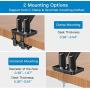 HUANUO Dual Monitor Mount Stand - Long Double Arm Gas Spring Monitor Desk Mount for 2 Screens 22 to 35 Inch Height Adjustable VESA Bracket with Clamp, Grommet Base -Each Arm Hold up to 26.4 lbs