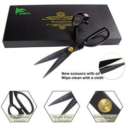 BIHRTC 9 Inch Fabric Dressmaking Scissors Sewing Embroidery Shears Scissors for Professional Tailors Dressmakers Office Scissors for Cutting Fabric Leather Paper Heavy Duty Scissor with Tape Measure