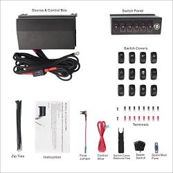 Apollointech Overhead 6-Switch Pod/Panel in Red Backlight with Control and Relay Box Compatible with Jeep Wrangler JK JKU 2007-2018