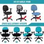YIMEIS Waterproof Office Chair Cover, Stretch Jacquard Computer Office Chair Covers Water Repellency Peacock Blue Chair Slipcover (Seat Cover + Backrest Cover)