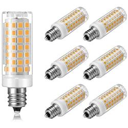 E12 LED Bulb Dimmable 7W C7 Bulb Equivalent to E12 Halogen Bulb 60W, Warm White 3000K T6 Base 120V E12 Candelabra Bulbs for Ceiling Fan, Chandelier Lighting, Kx-2000 Bulbrite Replacement (6 Pack)
