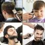 Cordless Mens Haircut Machine, Professional Hair Clippers Electric Grooming Trimmer Set Rechargeable Hair Cutting Kits for Barber Kids Baby Fathers Day, Golden
