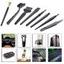 CamKix Multi-Purpose Brushes (Black) - 9 Pack - 7X Multi-Sized Brushes, 1x Anti-Static Tweezers, 1x Cleaning Cloth - Small Gaps - Computers, Keyboards, PCBs, Vents, Car Interior, Window Track