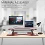 Halter Stand Up Desk Converter for Laptop, Dual Monitor and Laptop Riser Adjustable Standing Desk w/Cable Management & Keyboard Tray (Cherry)